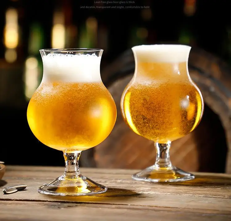 Tulip online celebrity craft mug 500 ml German draft beer mug wheat beer mug special wine glass for bar kitchen suds wine