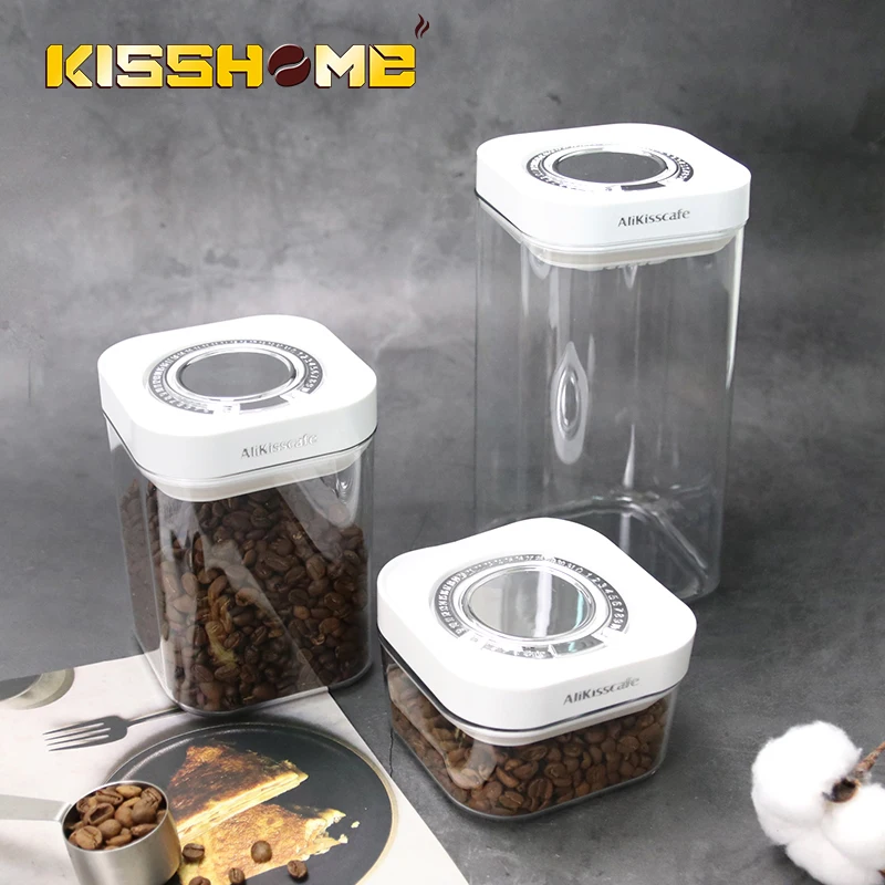 AliKisscafe Kaffeebohnen-Aufbewahrungsbehälter, versiegelter Tank, Getreide, Tee, Vakuum, luftdicht, Kanister, Dosen, Küche, Barista, Zubehör, Werkzeuge