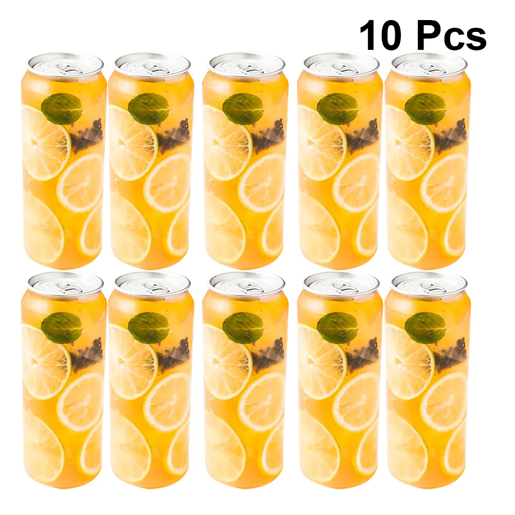 Pet Garrafas Com Tampas, Suco, Armazenamento Vazio, Recipiente De Café, Recipientes De Alimento, 10 Pcs