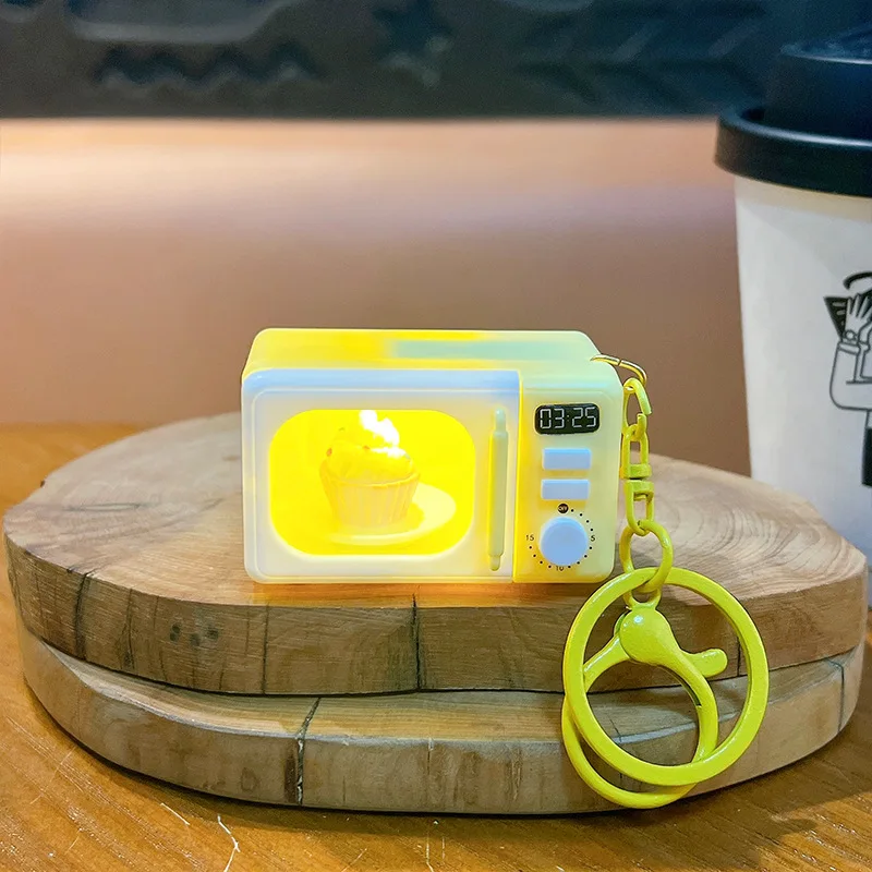 Simulation Cake Microwave Oven Light Toys Creative Can Open The Door Microwave Oven Food Glowing Students Small Toys Party Gifts