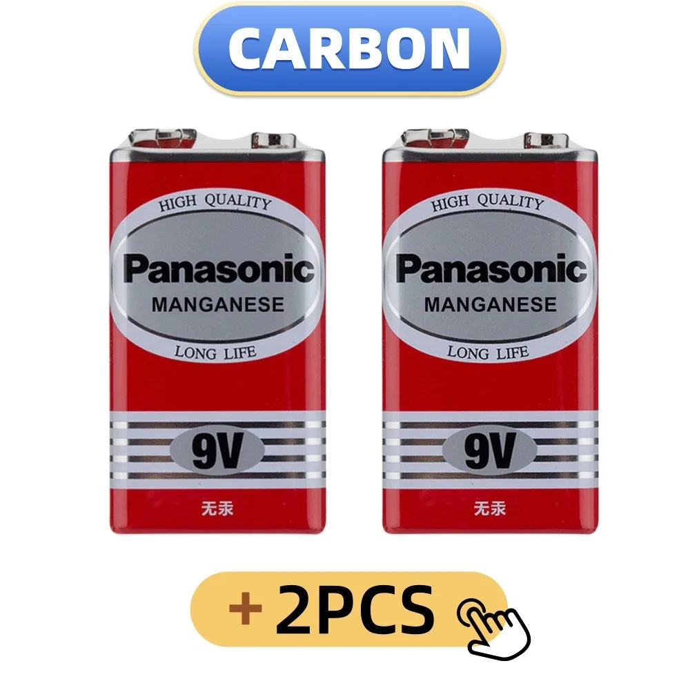 Panasonic Originele 9V 6F22ND Alkaline Carbon Vierkante Batterijen, Geschikt voor Multimeters en Diverse Alarmapparaten, Langdurige levensduur