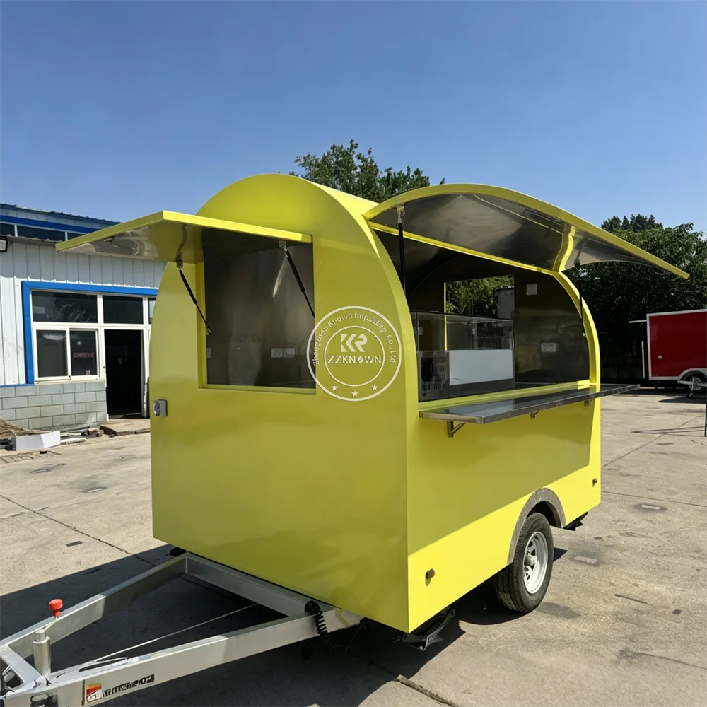 Professional Food Truck Concession Food Trailer Customized Street Mobile Restaurant Trailer with Stainless Steel Kitchen