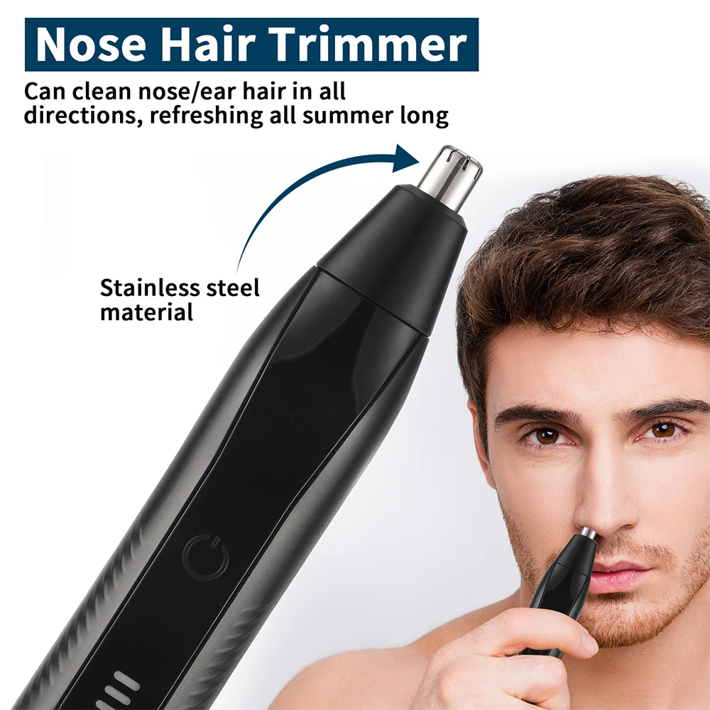 Electric Nose Hair Trimmer for Men Multi Functional Men's Beauty Set Detachable Head Eyebrow Nose Ear Trimmer