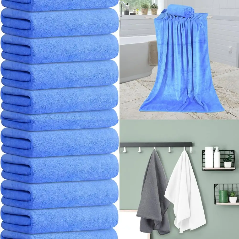 

Упаковка из 6 больших мягких банных полотенец из микрофибры 30x60 — впитывающие, быстросохнущие, устойчивые к запахам и выпадениям, идеально подходят для волос, фитнеса и Y