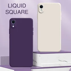 Apple iPhone 6 6s 7 8 Plus X XR Xs Max SE 2 3 2022 카메라 보호 360 충격 방지 커버 용 고급 사각형 액체 실리콘 케이스