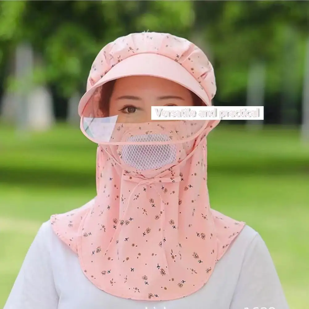 Women Summer Sun Hats Women Face Neck Cover Sunscreen Breathable Fisherman Hat UV Cap Sun Mask Cap Outdoor