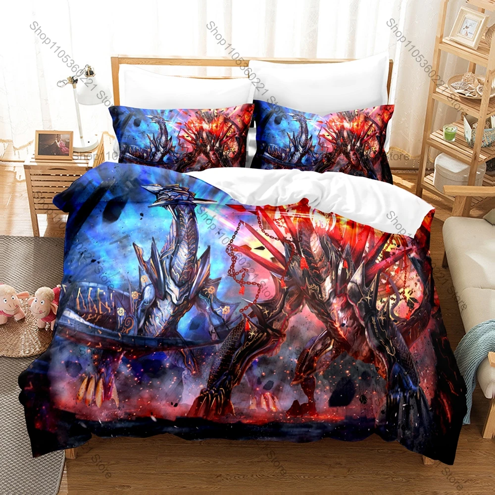 Cool Cardfight Vanguard Divinez Royal Paladin Manga Character 3PCS Bedding Set Duvet Cover 2 Pillowcases Anime Bed Linens Home D