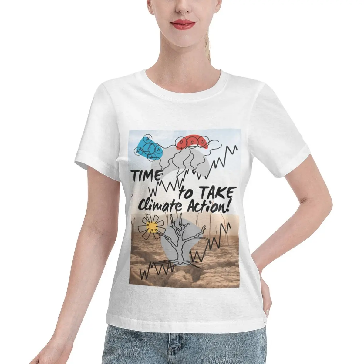 Best Seller Take Climate Action - Global Warming 2 Women's T-shirt Jogging Comfy Daily Top
