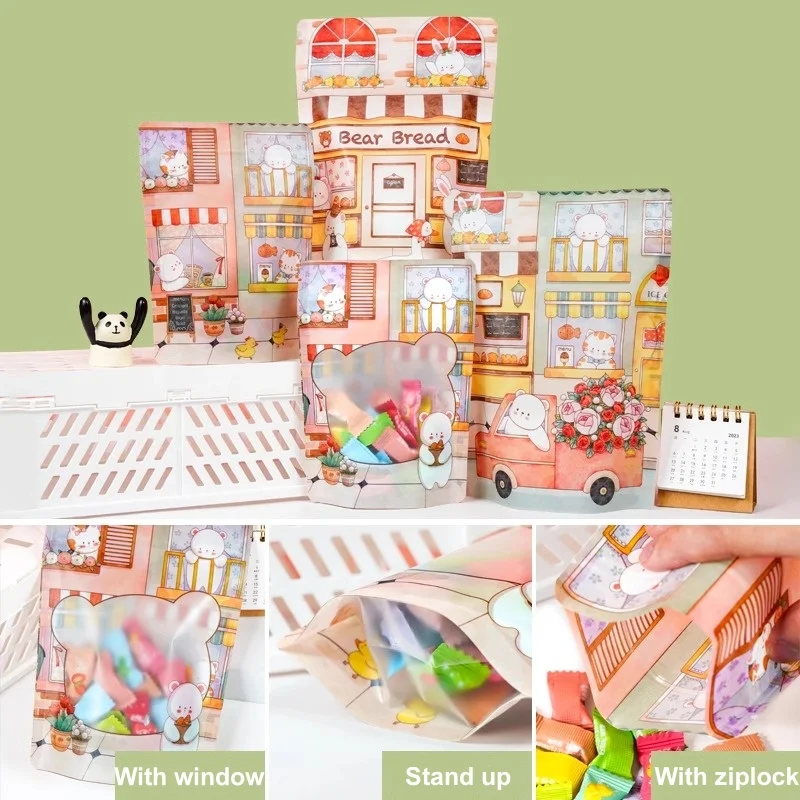 StoBag 50/100pcs Cartoon Food Packaging Bags Child Cute Stand Up Candy Snack Cookies Storage Kids Plastic Self-sealing Pouches - Image 4