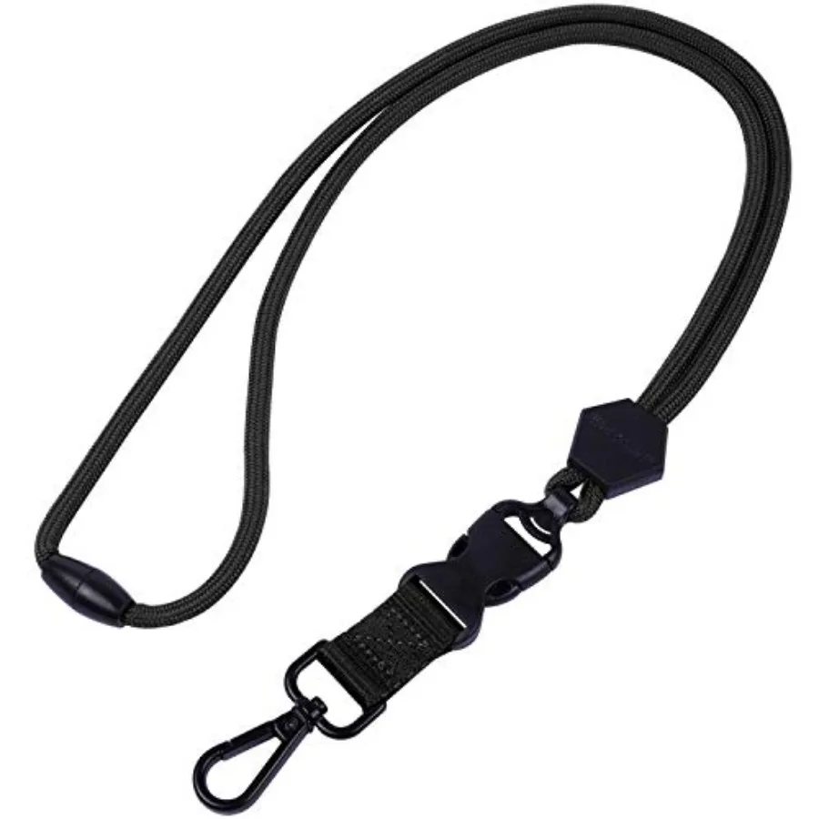 

23 inch Heavy Duty Round Cord Lanyard with Safety Breakaway Buckle for ID Card Badge Holder and Keys
