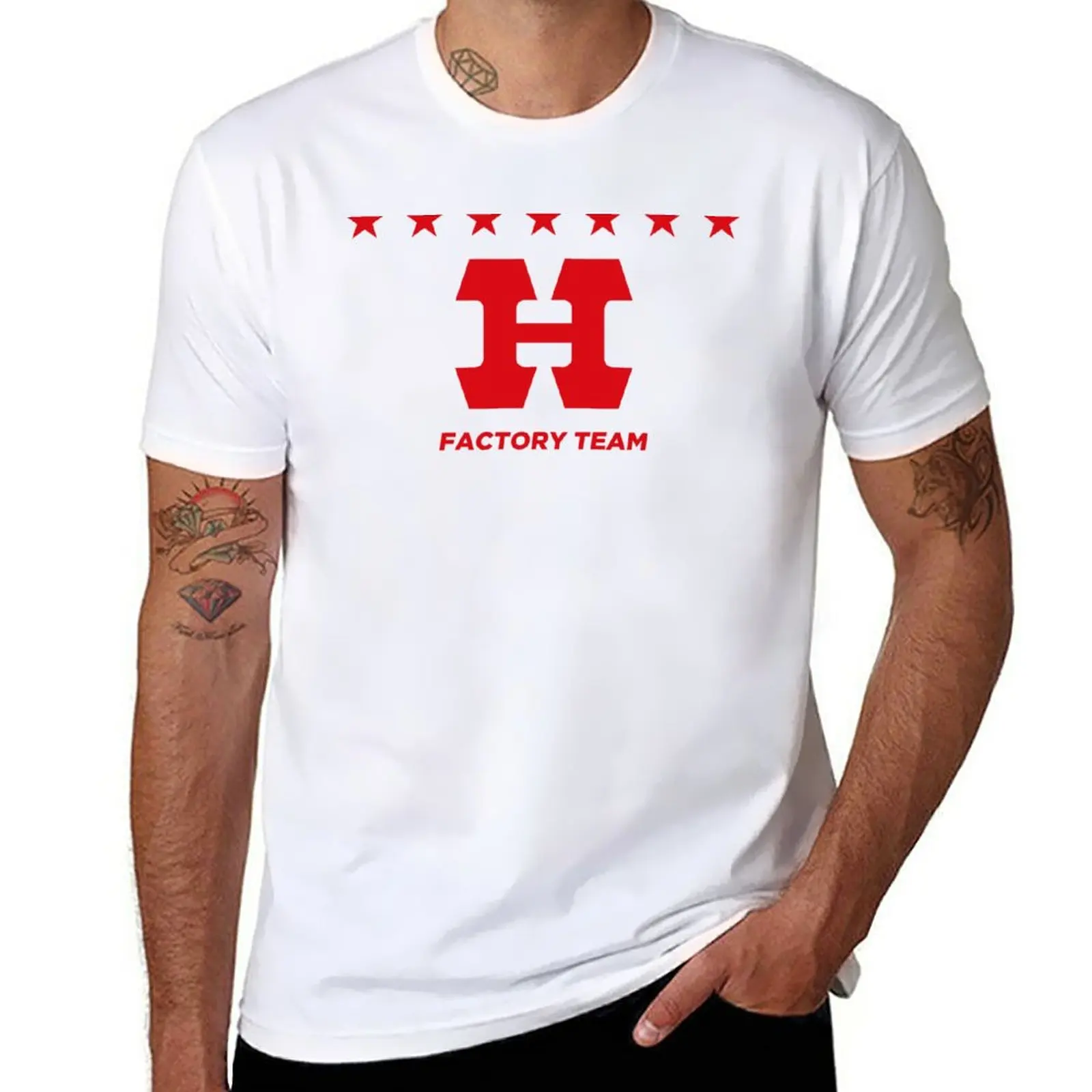 New H FACTORY TEAM - HUTCH BMX old school replica T-Shirt aesthetic clothes korean fashion fruit of the loom mens t shirts