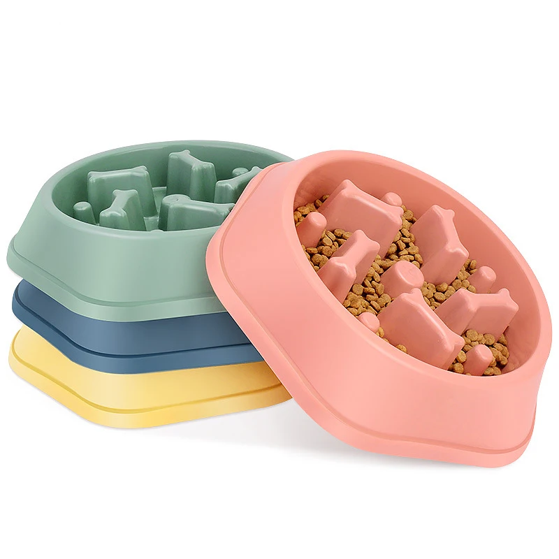 Dog Bowl Slow Eat Bowl for Dogs Small Medium PP Plastic Dog Slow Feeder Bowl Pet Food Dish Anti-choking Plate for Dog Anti-slip