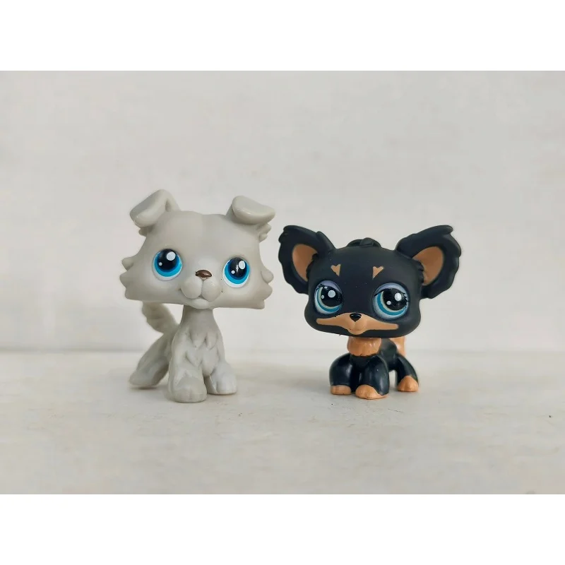 2pcs/lot LPS Toys Littlest Pet Shop Grey Black Dog #363#7073 Animal Figures