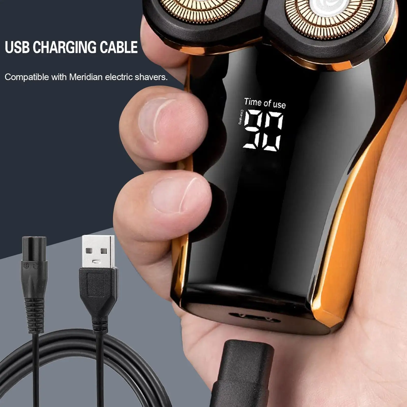 80cm USB Shaver Charger Cable Charging Power Cord Connector Cable Electric Adapter 2-Prong Shaver Plug Wire