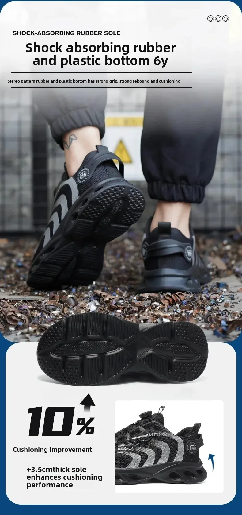 New Safetys Shoe Rotating Button Work Shoes Men Anti-smash Anti-puncture Shoes Fashion Men Sport Shoes Security Protective Boots