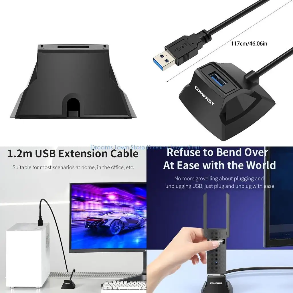HX6A USB Male to Female Cable with Base Extend Enable Charging and Fast Data Transfer