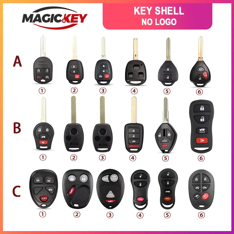 

Magickey Flash Sale Remote Smart Car Key Case Shell Fob For Ford Toyota VW GM Honda Jeep No Logo