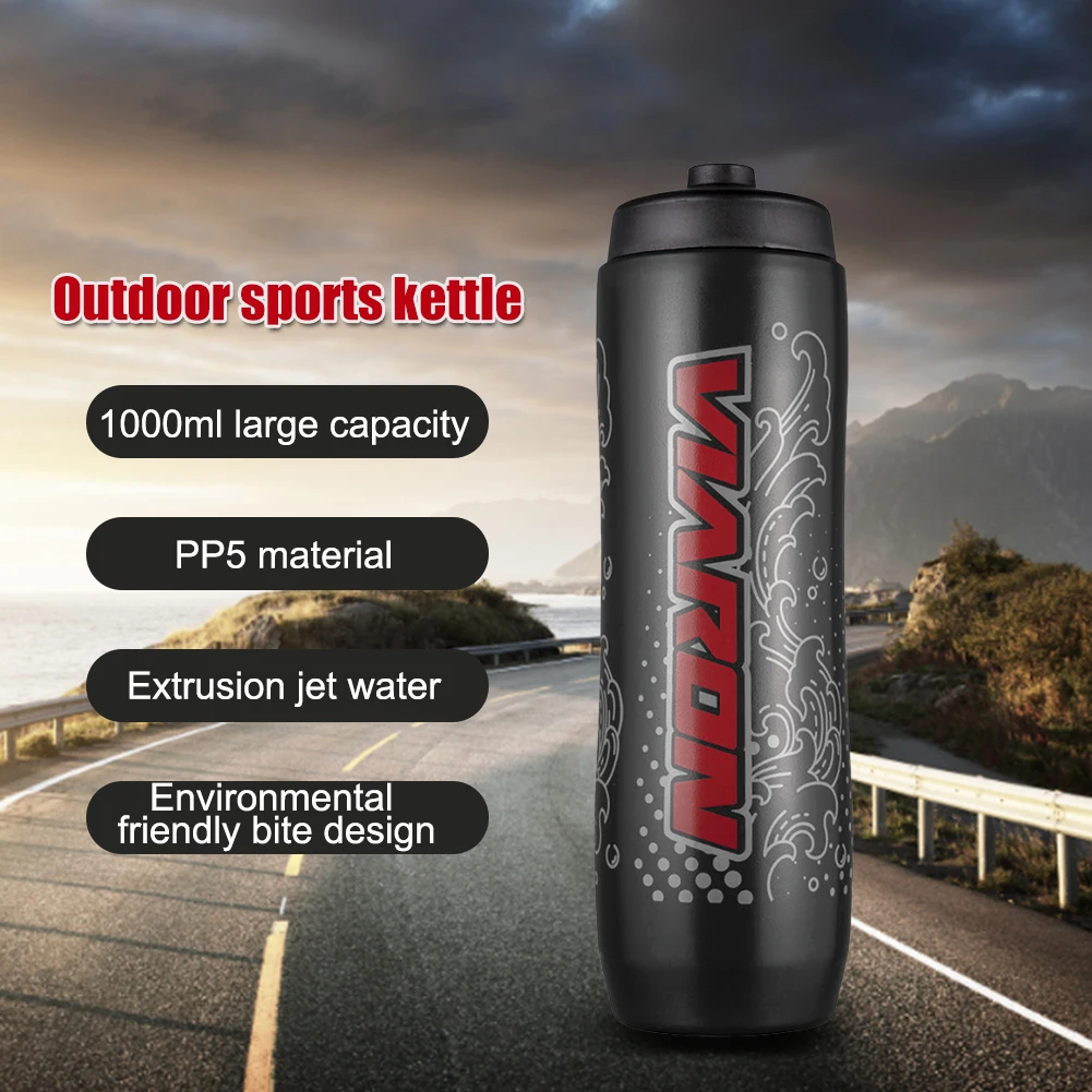 

1000ml Mountain Road Bike Bottle Leak-Proof Outdoor Cycling Kettle Lightweight Drinking Bottle Outdoor Sports Fitness Drinkware
