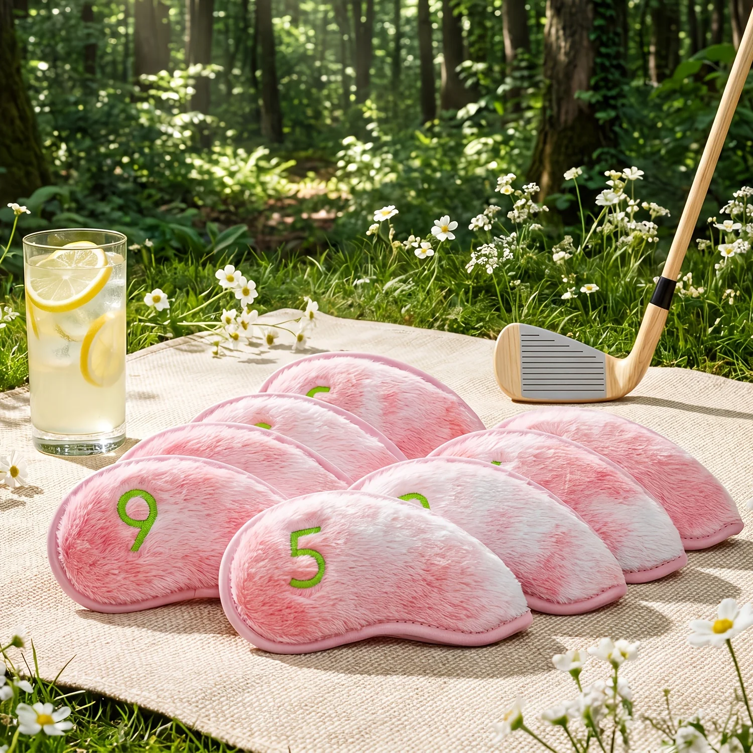 8pcs Golf Headcovers -Pink Tie - P & C Home Textiles Usa 评论和价格