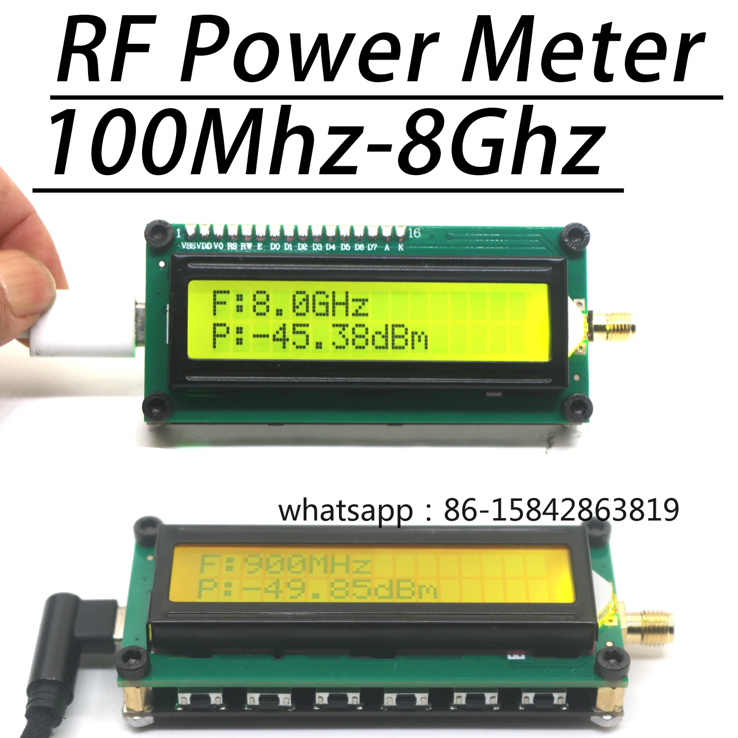 TYPE-C 100M-8Ghz AD8319 RF Power Meter ARW227 24Bit High Precision RF Radio Antenna Amplifier Signal Detector 915M 2.4G 5.8G