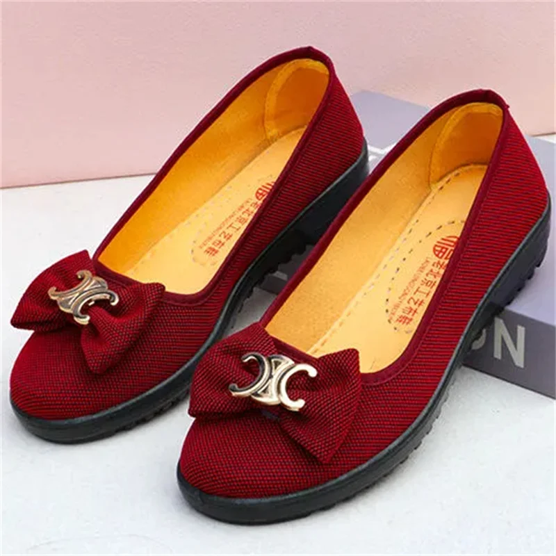 

sapatos femininas женские модные винно-красные противоскользящие балетные танцевальные туфли на плоской подошве zapatos de mujer женские классические лоферы в стиле ретро ca349