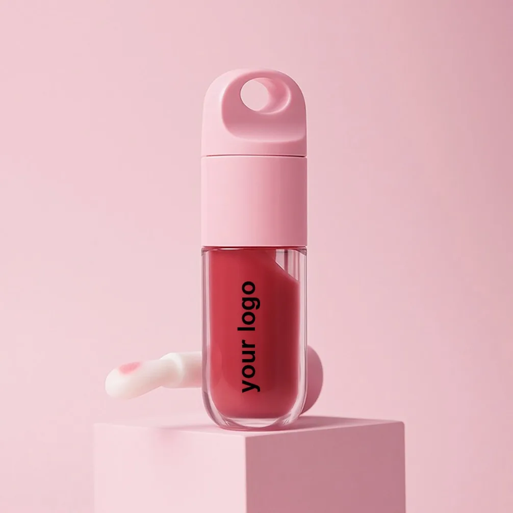 huile-a-levres-vegan-personnalisee-avec-logo-prive-effet-macaron-cœur-pendentif-troue-reduit-les-ridules-effet-levres-brillantes-maquillage-en-gros