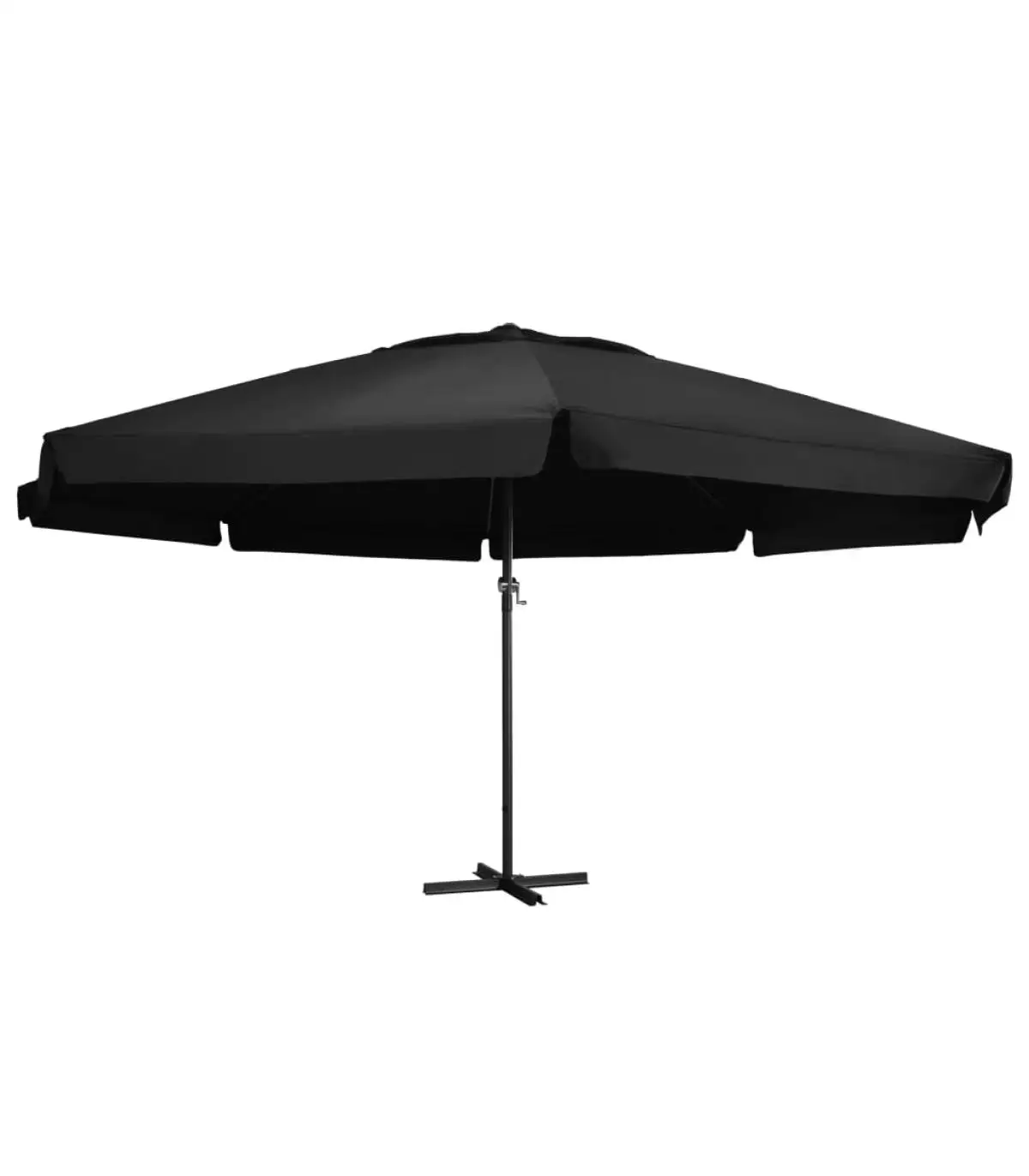 600 cm black aluminum stick garden umbrella