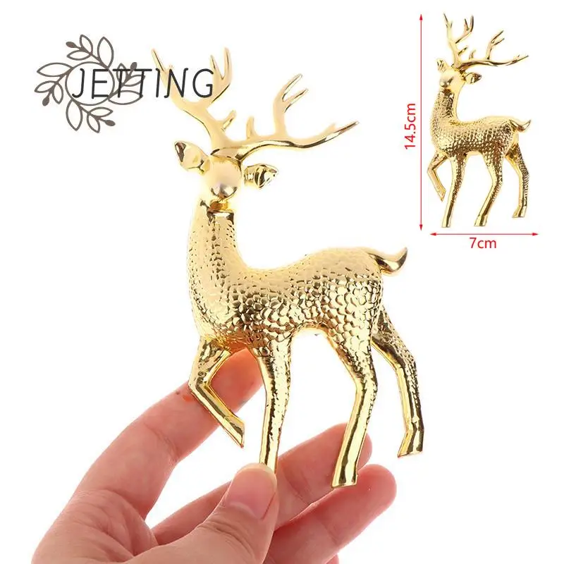 1PC Artificial Christmas Simulation Sika Deer Reindeer Fairy Tale Garden Props Statue Home Elk Cabinet Cake Decoration