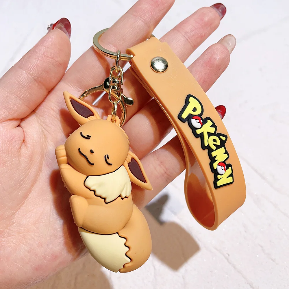 Porte-clés Pokémon Pikachu pour enfants, lot pendentif, anneau continent, sac de beurre mignon, pendentif de voiture pour anniversaire, jouets cadeaux, breloque, gourde en vrac