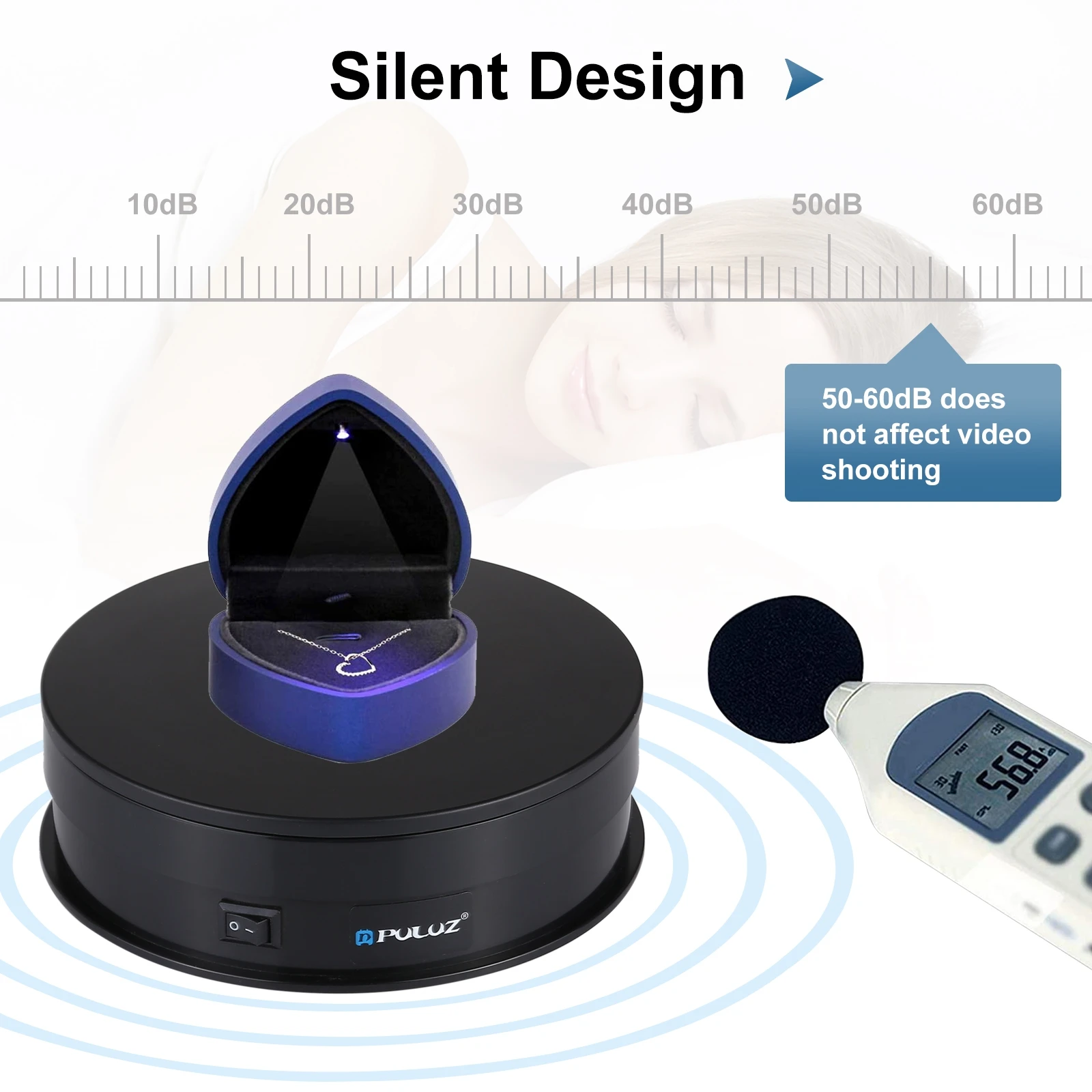 PULUZ 15 سنتيمتر/30 سنتيمتر USB الكهربائية الدورية الدوار عرض موقف تصوير الفيديو الدعائم القرص الدوار للتصوير الفوتوغرافي فيديو مدونة فيديو اطلاق النار #5