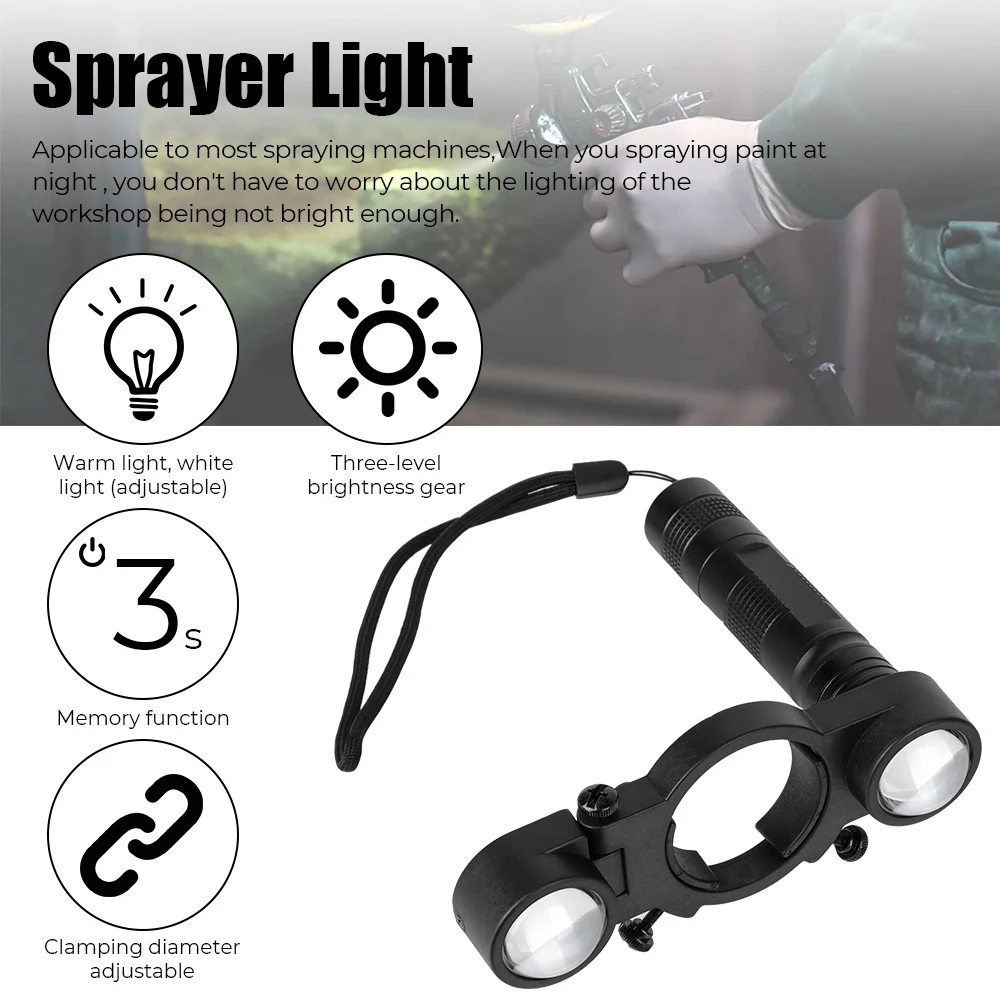 Spraying Machine Light Portable for Sprayer Tool Rechargeable Fill-in Light Airbrush Lighting Universal Spray Light Adjustable