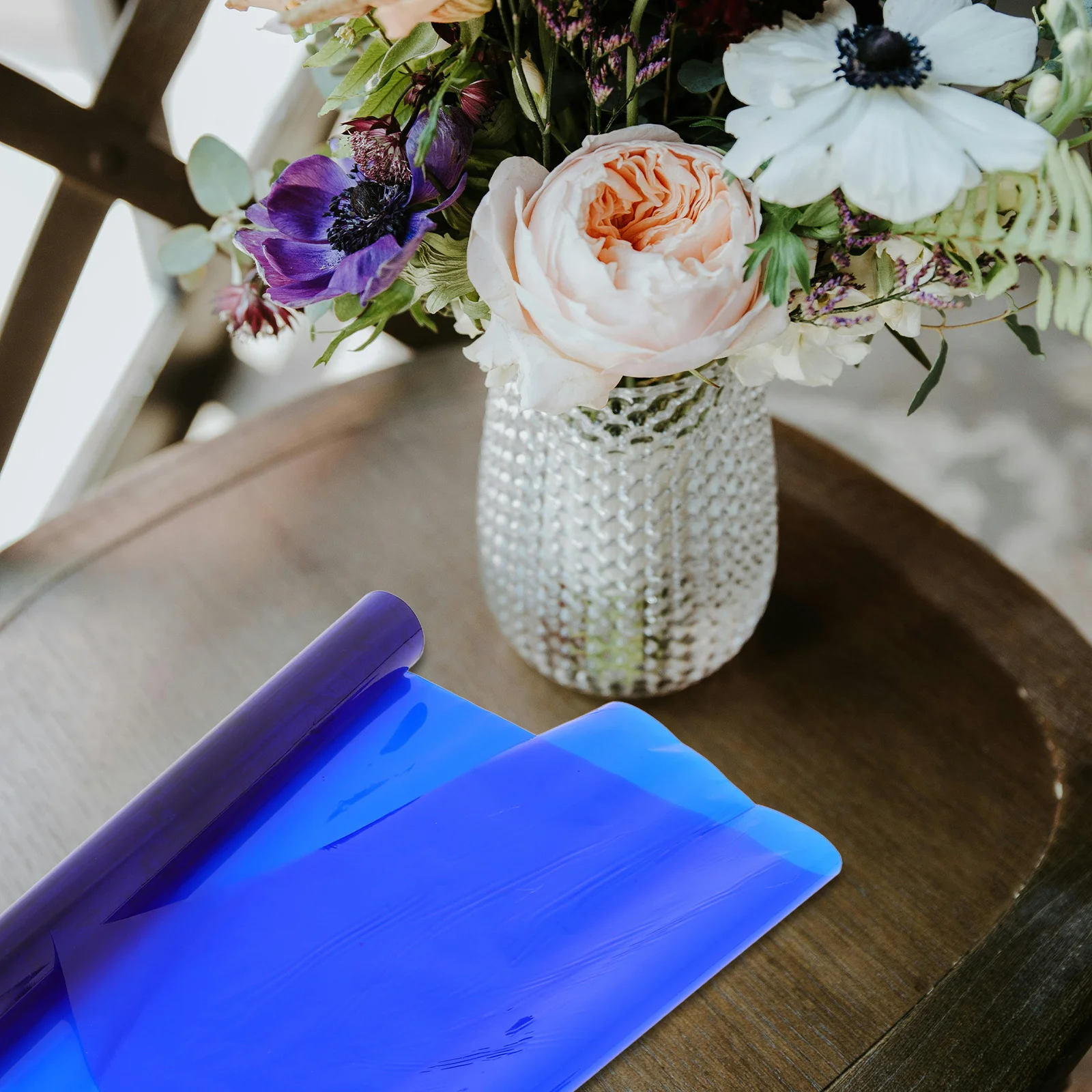 

1 Roll Blue Cellophane Wrap Film Decorative Gift Wrapping Material For Flowers Diy Craft Floral Bouquet Packaging Wedding Party