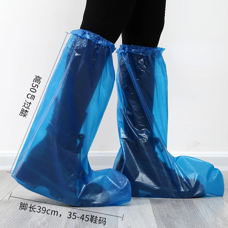 Cubierta desechable de plástico PE impermeable para zapatos, protector para Botas de lluvia, venta al por mayor