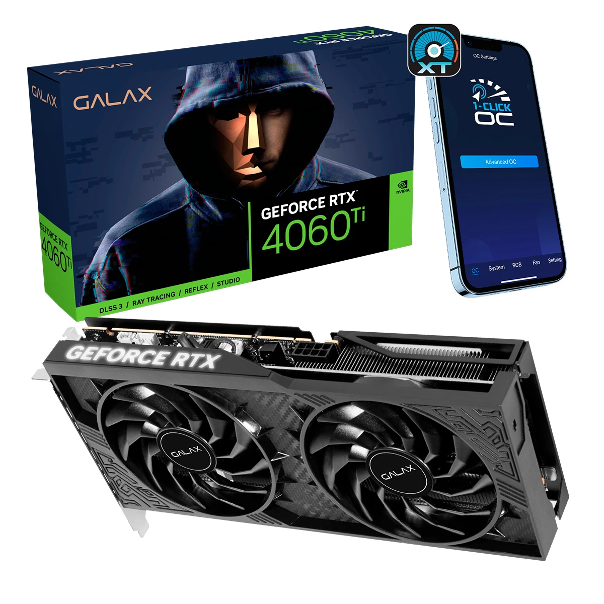 Nvidia Galax RTX 4060ti 46ISL8MD8COC 8GB 1 Click Video Card