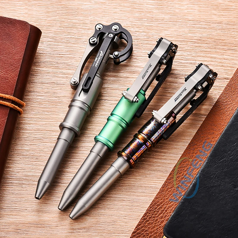 

Creative Mechanical Switch Tactical Pen Titanium Alloy Self-defense Ballpoint Pen Emergency Windows Breaker Decompression Toy