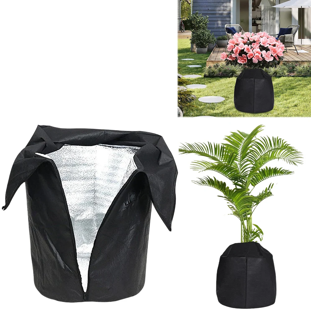 2 Pcs Frost Protection Bags Winter Pot Protector 50 X 45 Cm Anti-freeze Cover with Drawstring & Zip Winter Protection for Plants