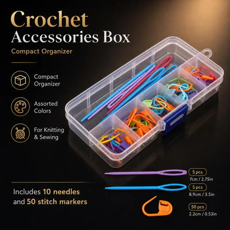 61pcs Multicolor Plastic Resin Locking Stitch Markers Knitting Crochet Clips Set Needle Marking Rings DIY Sewing Tool