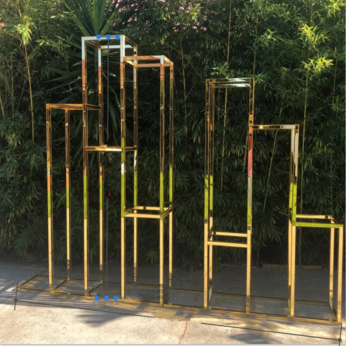 

Shiny Gold Wedding Rectangle Road Lead Decorative Props Luxury events decorative gold stainless steel metal wedding arch
