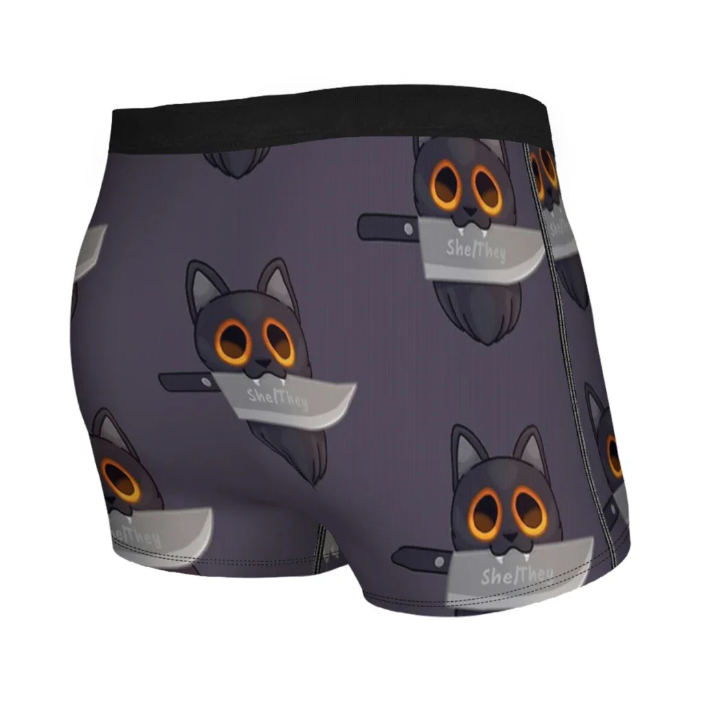 Cat with Knife (She They) Men Boxer Briefs Lovely little animals Highly Breathable Underwear High Quality Print Shorts Gift Idea