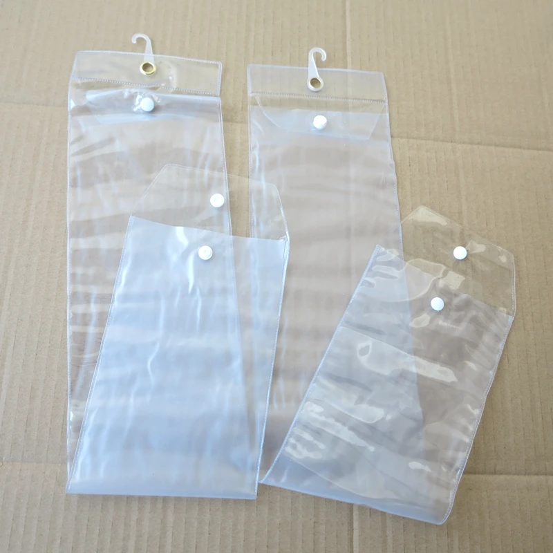 40pcs/lot 12inch-26inch plastic pvc bags for packing hair extension transparent packaging bags