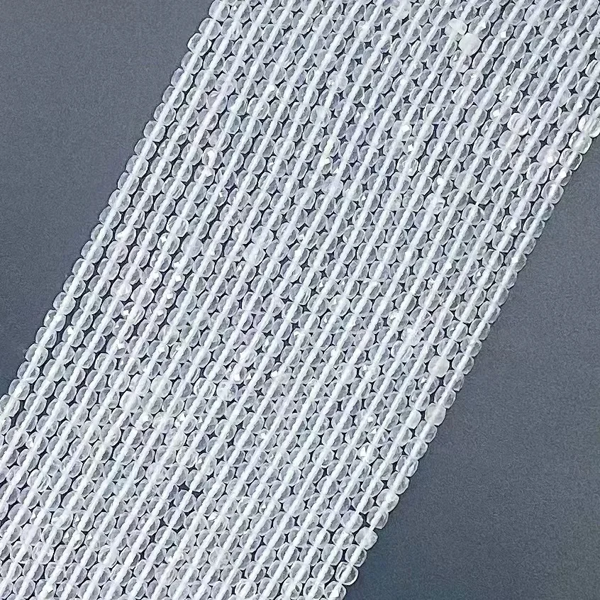 الطبيعية الأبيض كريستال الأوجه مربع مكعب 38 سنتيمتر فضفاض الخرز لصنع المجوهرات تصميم حجر الموضة عقد دي اي واي أو هدية بالجملة #4