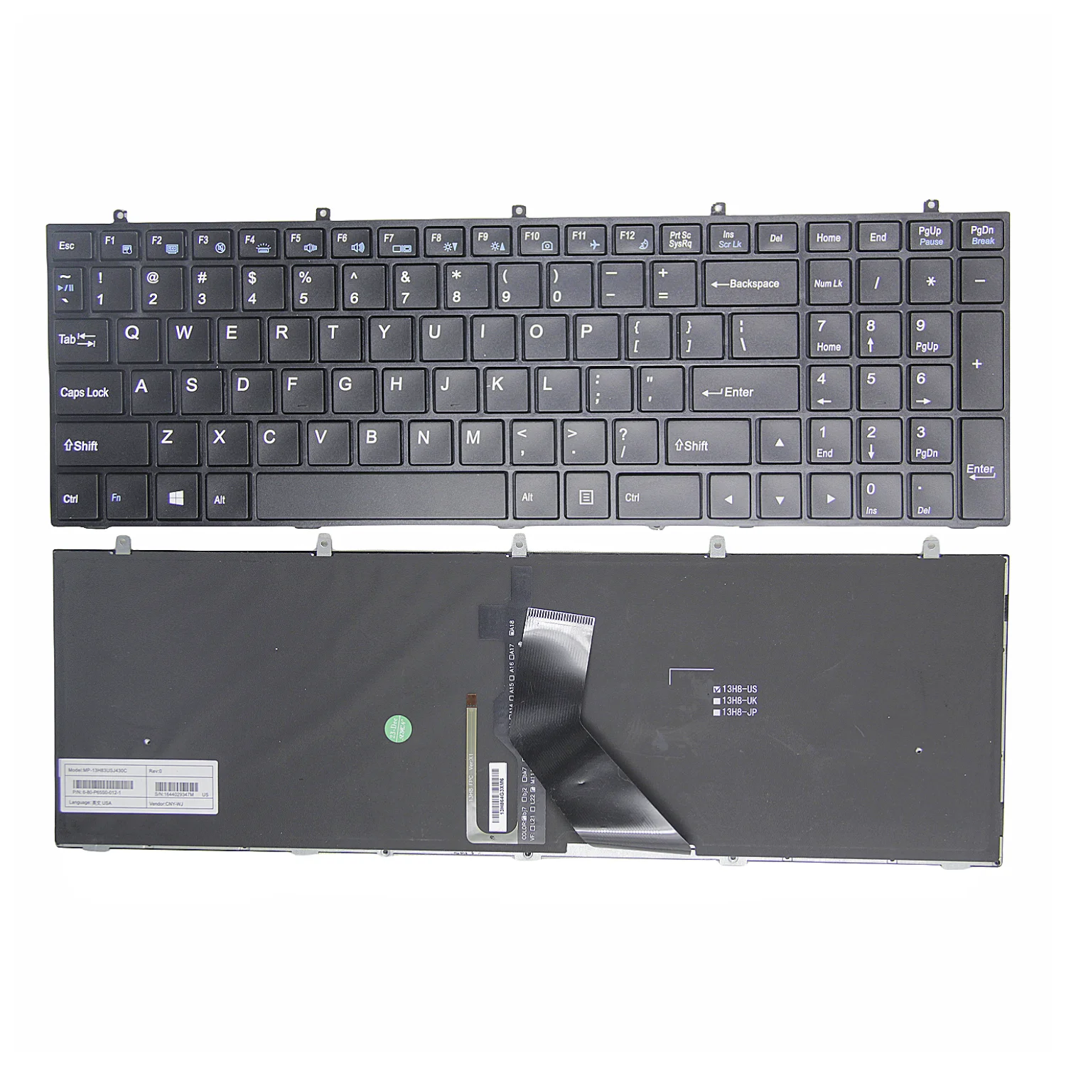 NEW US English Laptop Keyboard Original For Clevo W350 W670 W370ET W37S0 W670SC CW355ST Keyboard MP-13H83USJ4309