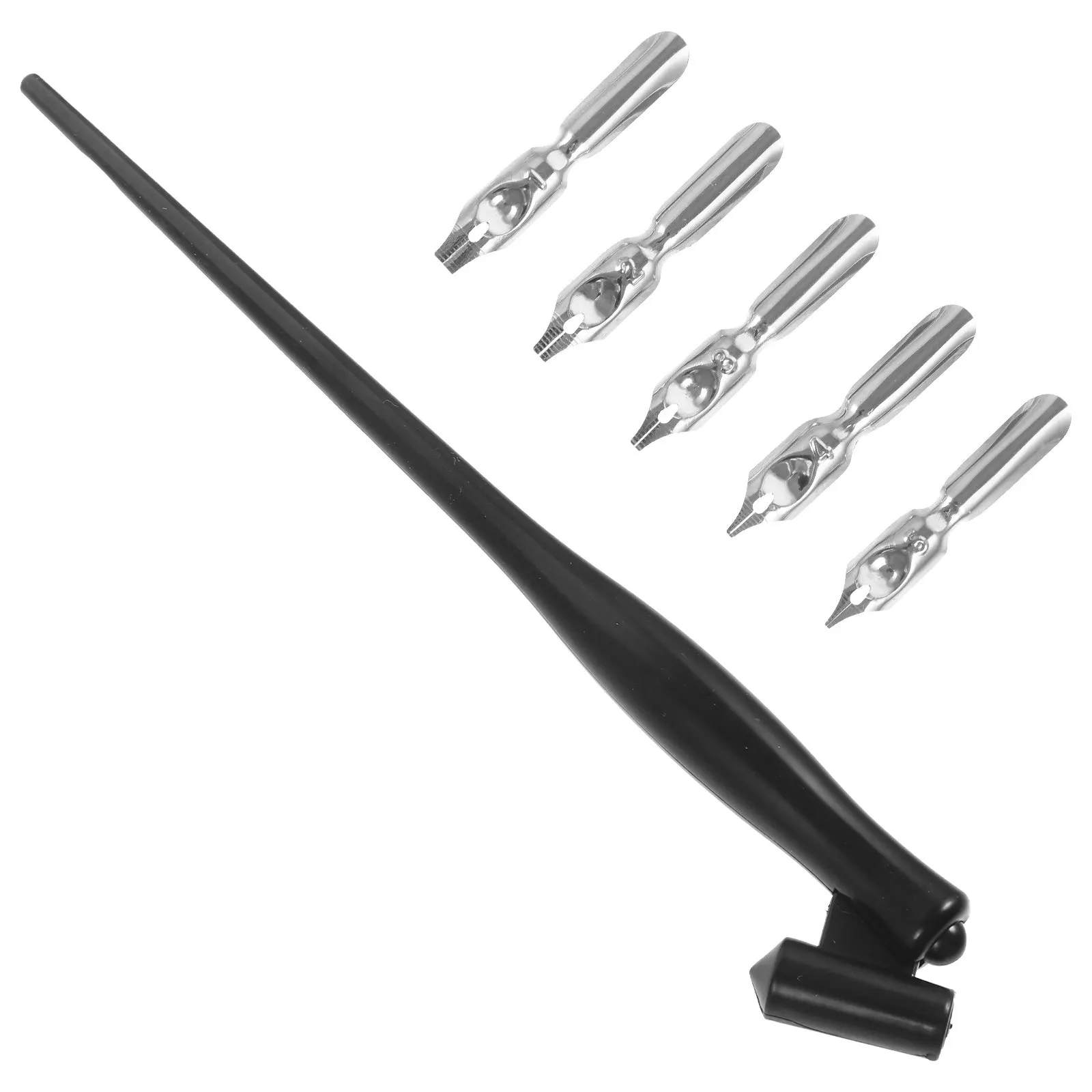 

1Set Gothic Style Metal Dip Pen Set Comfortable Bent Tip Calligraphy Pen Kit for Calligraphy Practice Drawing Painting Signature
