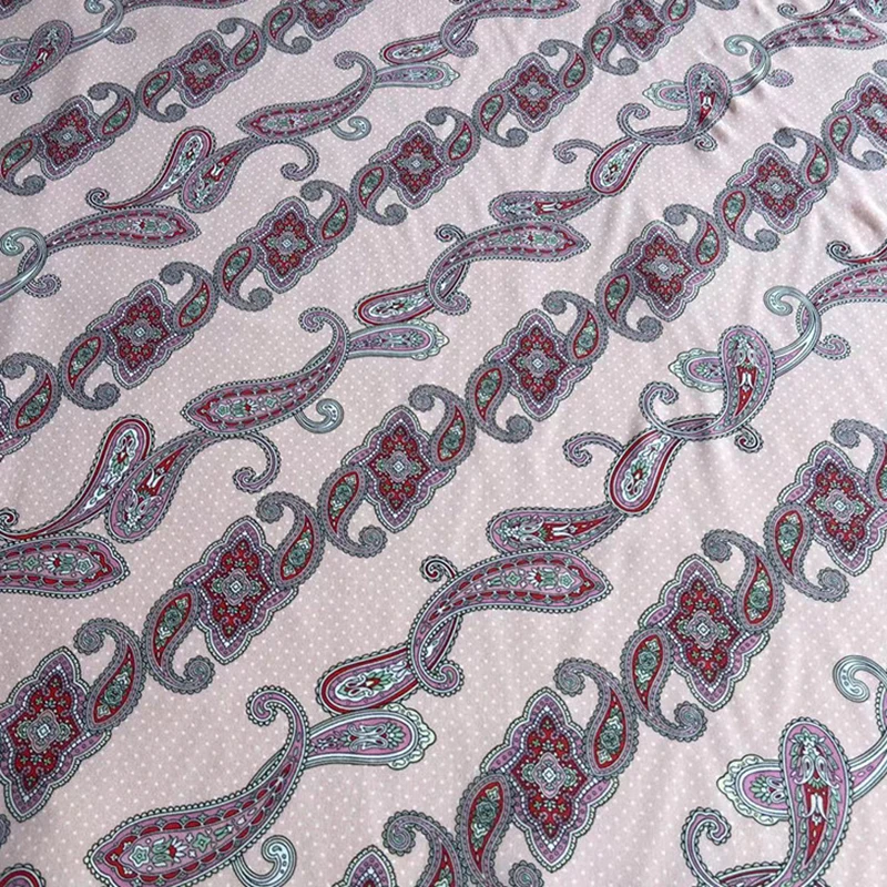 114CM Wide 16MM Printed Thin Pink Silk Crepe de Chine Fabric for DIY Sewing Summer Comfortable Dress Pants Pajamas C001-54