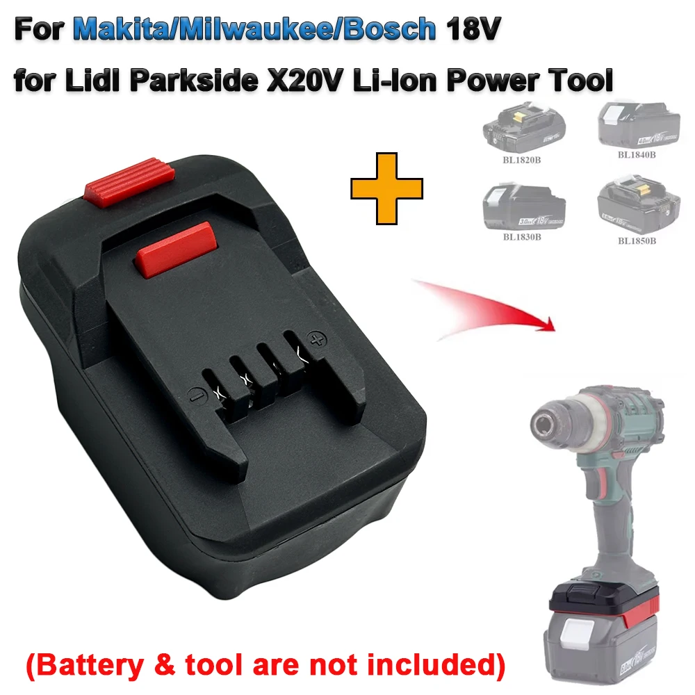 18V to X20V Battery Adapter Converter  for Bosch/ Makita/Milwaukee/ Dewalt Li-ion Battery to for Lidl Parkside X20V Power Tool