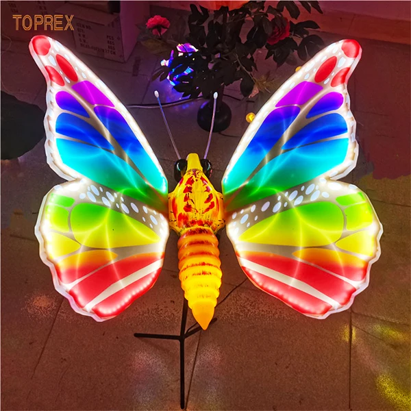 Decor 2024 Modern Design Waterproof Dynamic LED Butterfly Garden Light Butterfly Shape Outdoor Decoration