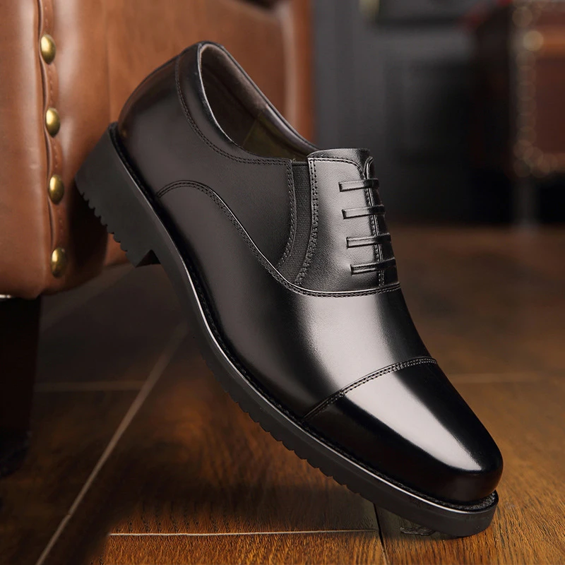 2023 Man Split Leather Shoes Rubber Sole  Size 48 Man Business Office Male Dress Lether Shoes