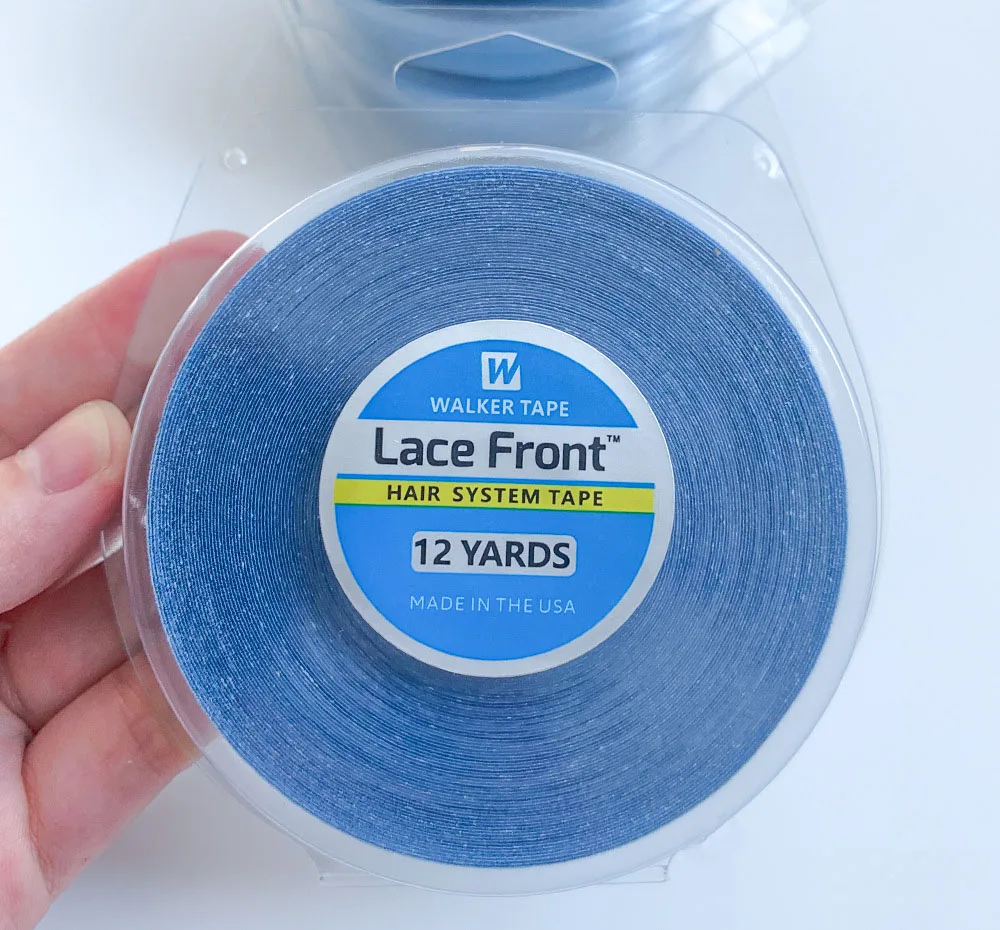 

12/3 ярда лента для системы волос, двухсторонняя лента Walker, синяя кружевная передняя лента для парика, устойчивая к поту лента для парика, ультрафиксирующая лента для парика