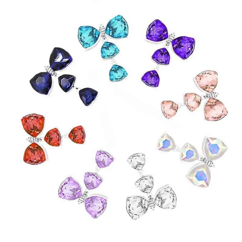 Creative 5pcs 39x49MM Large Crystal Metal Pendant Accessories DIY Jewelry Bridal Handheld Flower Bowknot Hairpin Decoration