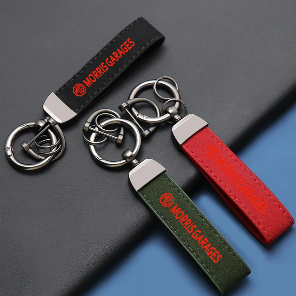 

Suede Keychain Pendant Car Badge Trinket Key Rings Men Women Gift For Morris Garages MG MG5 MG3 MG4 MG6 MG7 350 3SW Hector Pilot